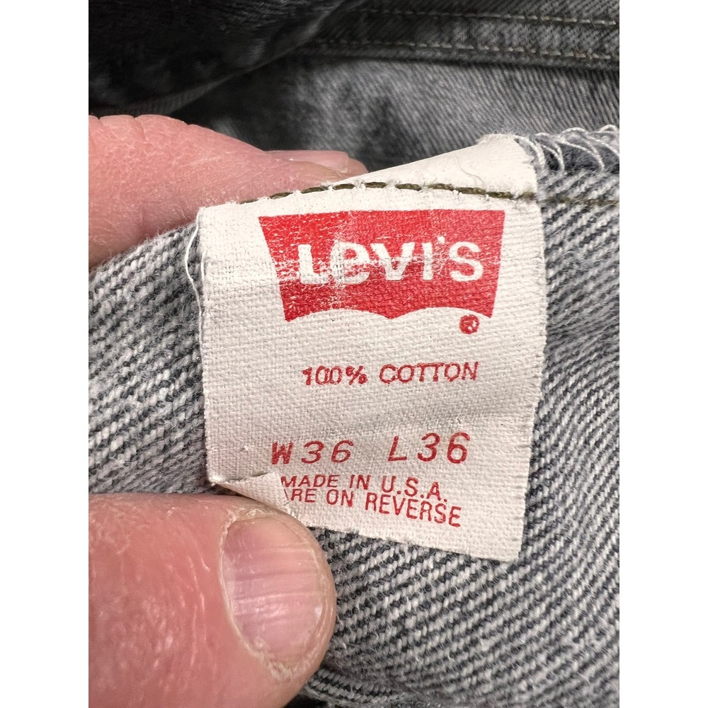 Levi's 501 Vintage 1994 Jeans Mens 36x36 Black Gray Button Fly USA Made Vintage - Picture 11 of 13